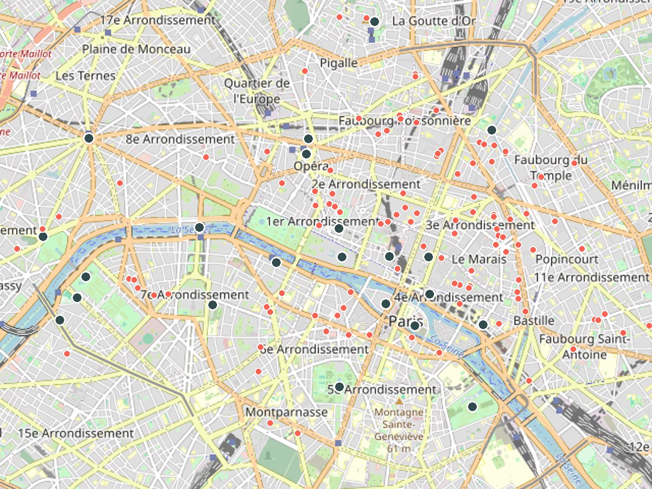 Mamakoo interactive map with restaurant and landmark pins